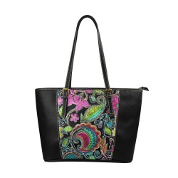 Paisley #2 Leather Tote Bag/Large (Model 1640)