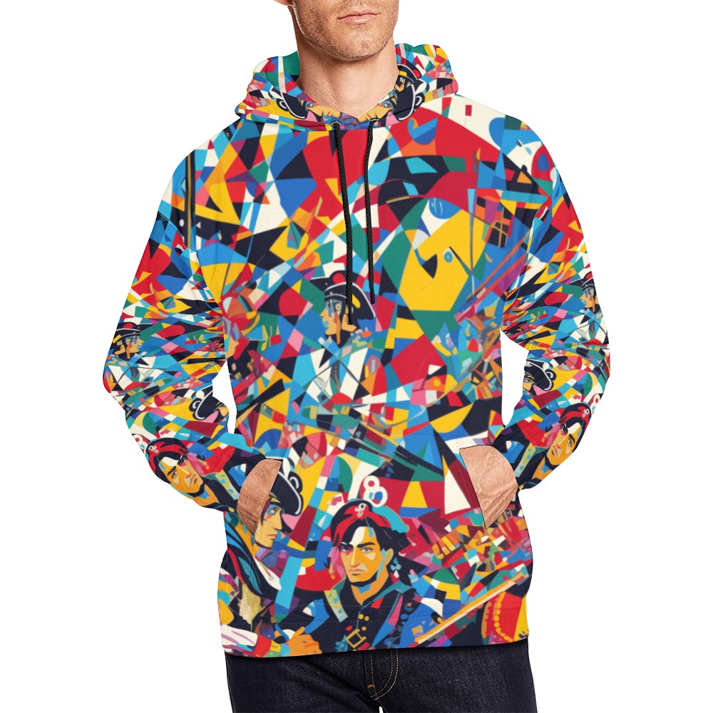 Imaginative pirates contemporary abstract art. All Over Print Hoodie for Men (USA Size) (Model H13)