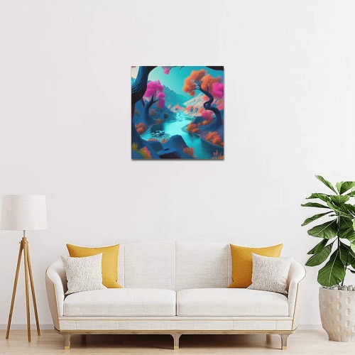 psychedelic landscape 17 Upgraded Canvas Print 16"x16"
