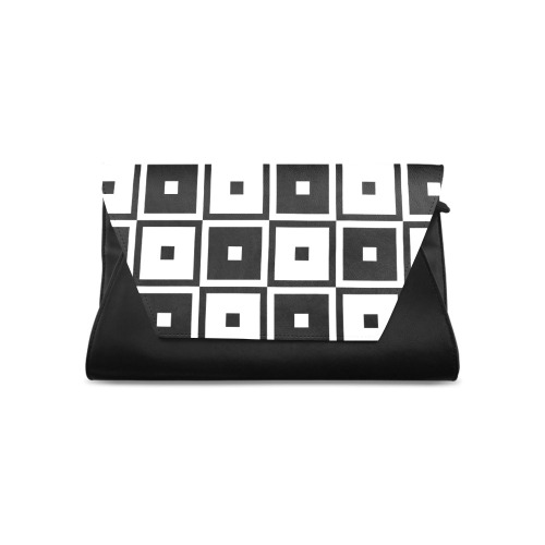 Black and White Tapestry Fabric .jpg Clutch Bag (Model 1630)