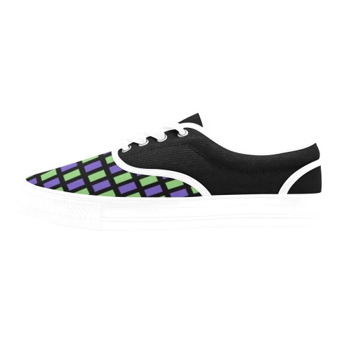blue and green w Aries Women's Canvas Shoes (Model 029)