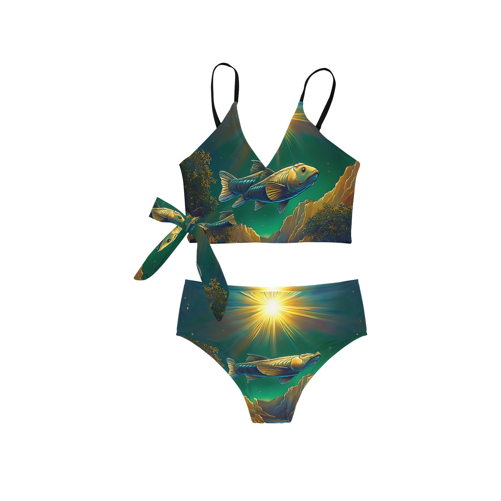 Celestial Swim Knot Side Bikini Swimsuit (Model S37)