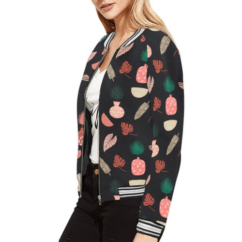 Simple nature in vases 2 All Over Print Bomber Jacket for Women (Model H21)