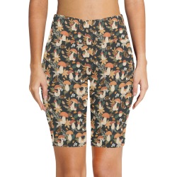 Rabbits and mushrooms Women's Workout Half Tights (Model L42)