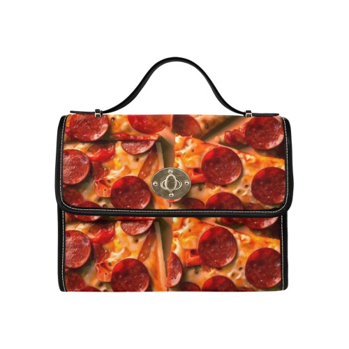 PEPPERONI PIZZA 11 Waterproof Canvas Bag-Black (All Over Print) (Model 1641)