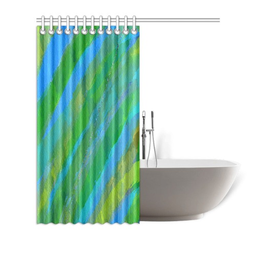 Watercolor Greens and blues Shower Curtain 72"x72"