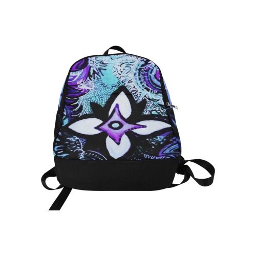 violet flower on spirals bag Fabric Backpack for Adult (Model 1659)