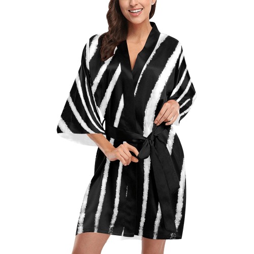 Zebra Print Kimono Robe