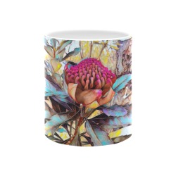 Waratah Flower Oil Painting Custom White Mug (11OZ)