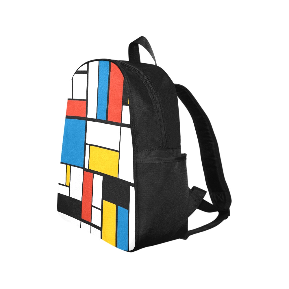 Mondrian De Stijl Modern Multi-Pocket Fabric Backpack (Model 1684)