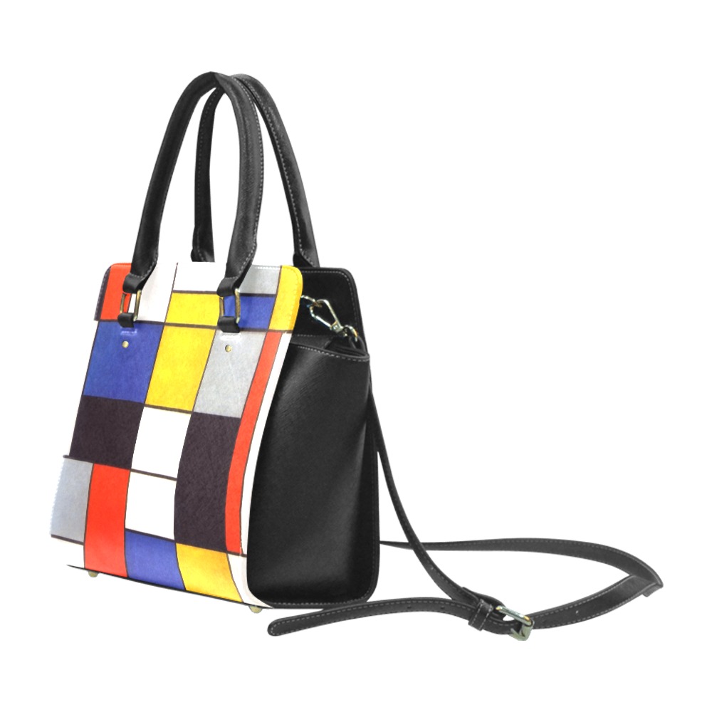 Composition A by Piet Mondrian Classic Shoulder Handbag (Model 1653)