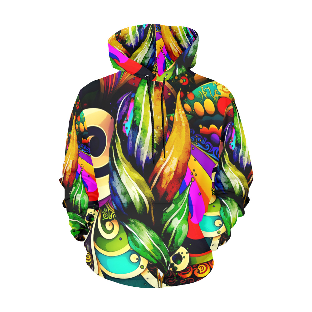 Mardi Gras Colorful New Orleans All Over Print Hoodie for Men (USA Size) (Model H13)