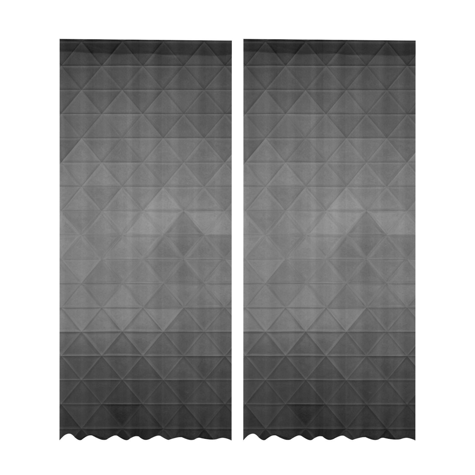 mosaic triangle 15 Gauze Curtain 28"x95" (Two-Piece)
