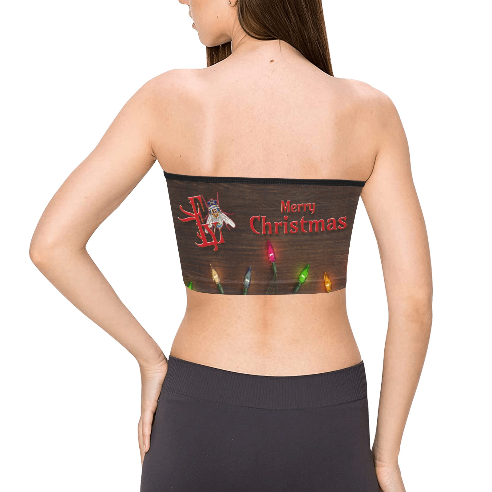 Merry Christmas Collectable Fly Women's Tie Bandeau Top (Model T66)