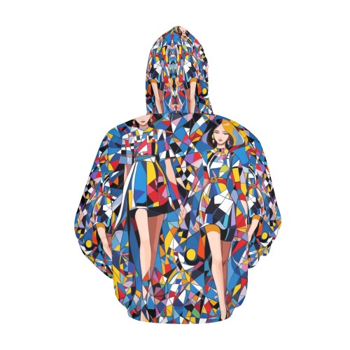 Amazing fashion model girls. Colorful abstract art All Over Print Hoodie for Women (USA Size) (Model H13)