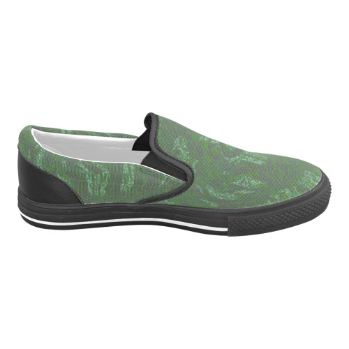 ocean storms green b Slip-on Canvas Shoes for Kid (Model 019)