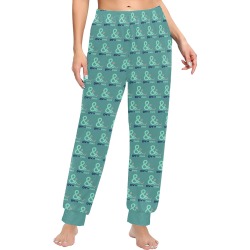 Dark teal pants all over logo Women's All Over Print Pajama Trousers