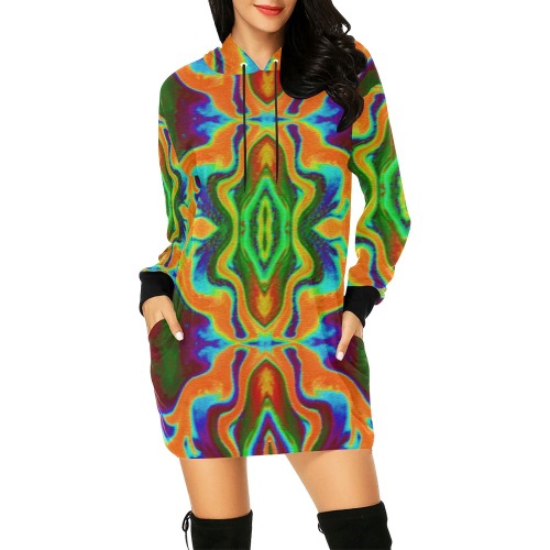 Mamba All Over Print Hoodie Mini Dress (Model H27)