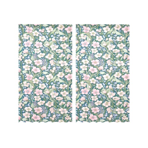 Fabulous Florals 21 Gauze Curtain 28"x63" (Two-Piece)