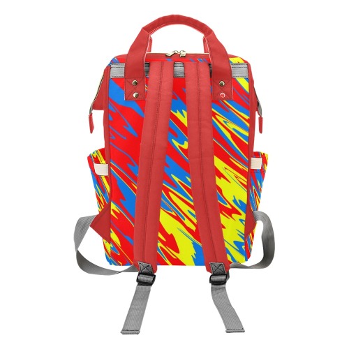 Spray Paint Red Yellow Blue Multi-Function Diaper Backpack/Diaper Bag (Model 1688)