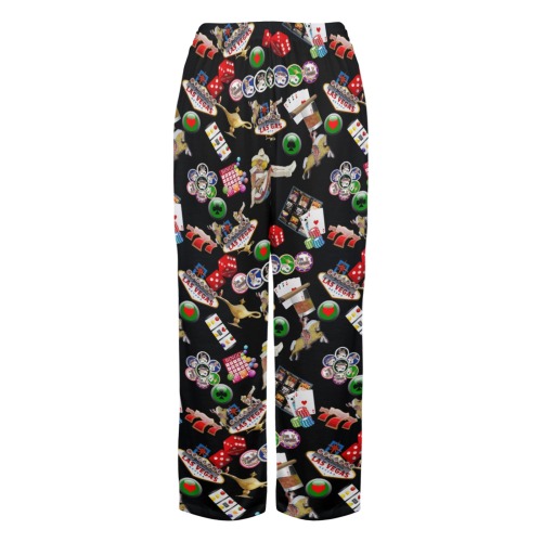 Las Vegas Icons on Black Women's Pajama Trousers without Pockets