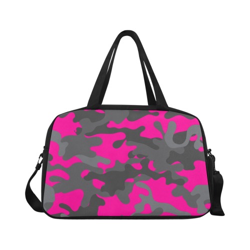 Pink/Black/Gray Camo Travel Bag Fitness Handbag (Model 1671)