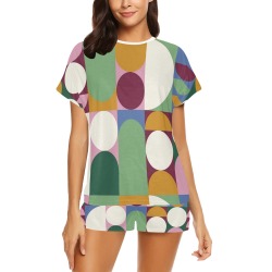 Beautiful abstract pastel PJs Women's Short Pajama Set