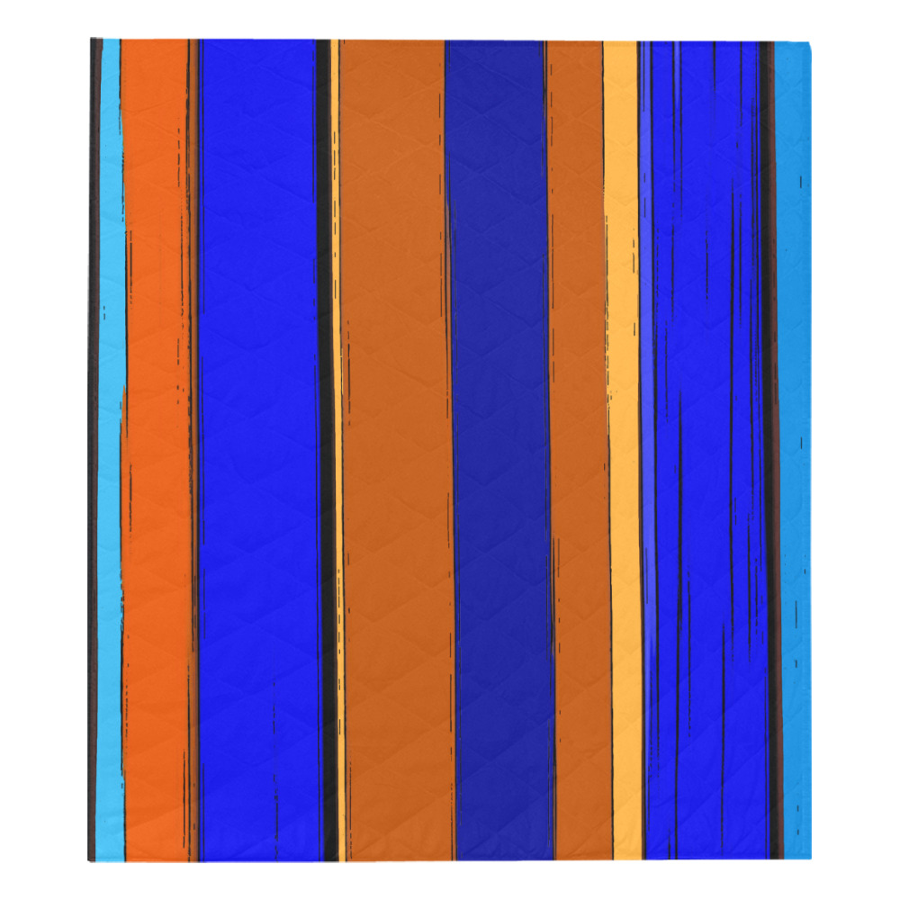 Abstract Blue And Orange 930 Quilt 70"x80"