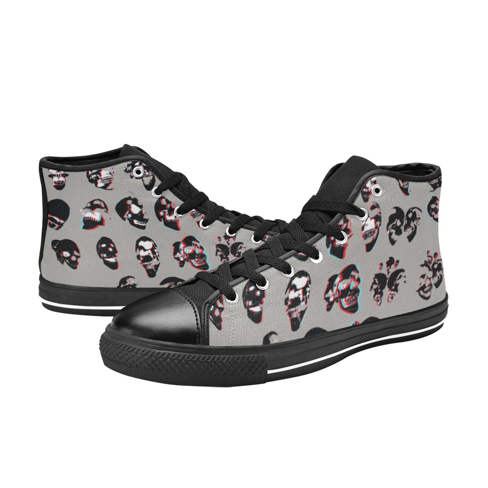 Skull High Tops Women's Classic High Top Canvas Shoes (Model 017)