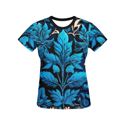 flowers botanic art (9) all over print tshirt All Over Print T-Shirt for Women (USA Size) (Model T40)