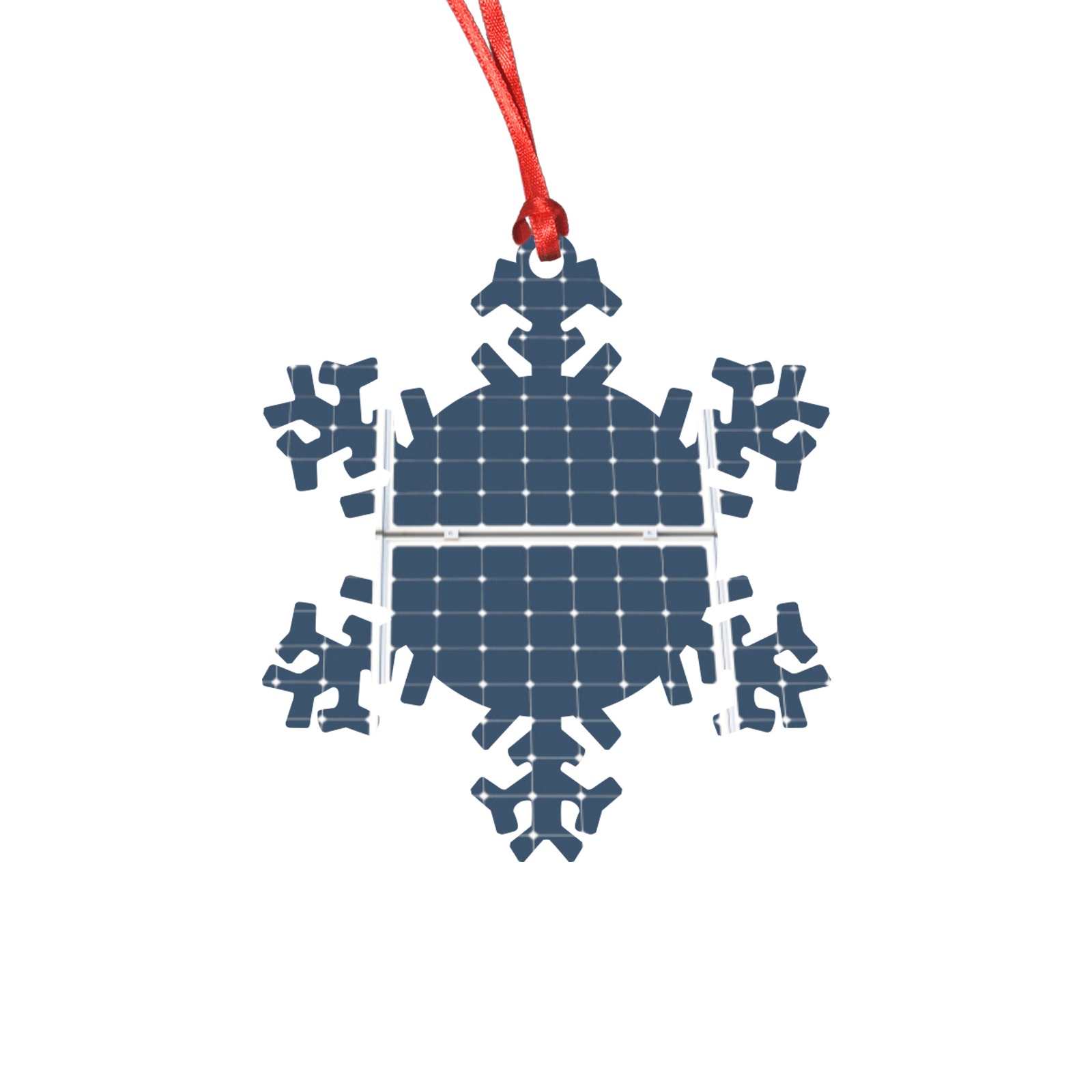 Solar Technology Power Panel Image Photovoltaic Snowflake Shape Ornament