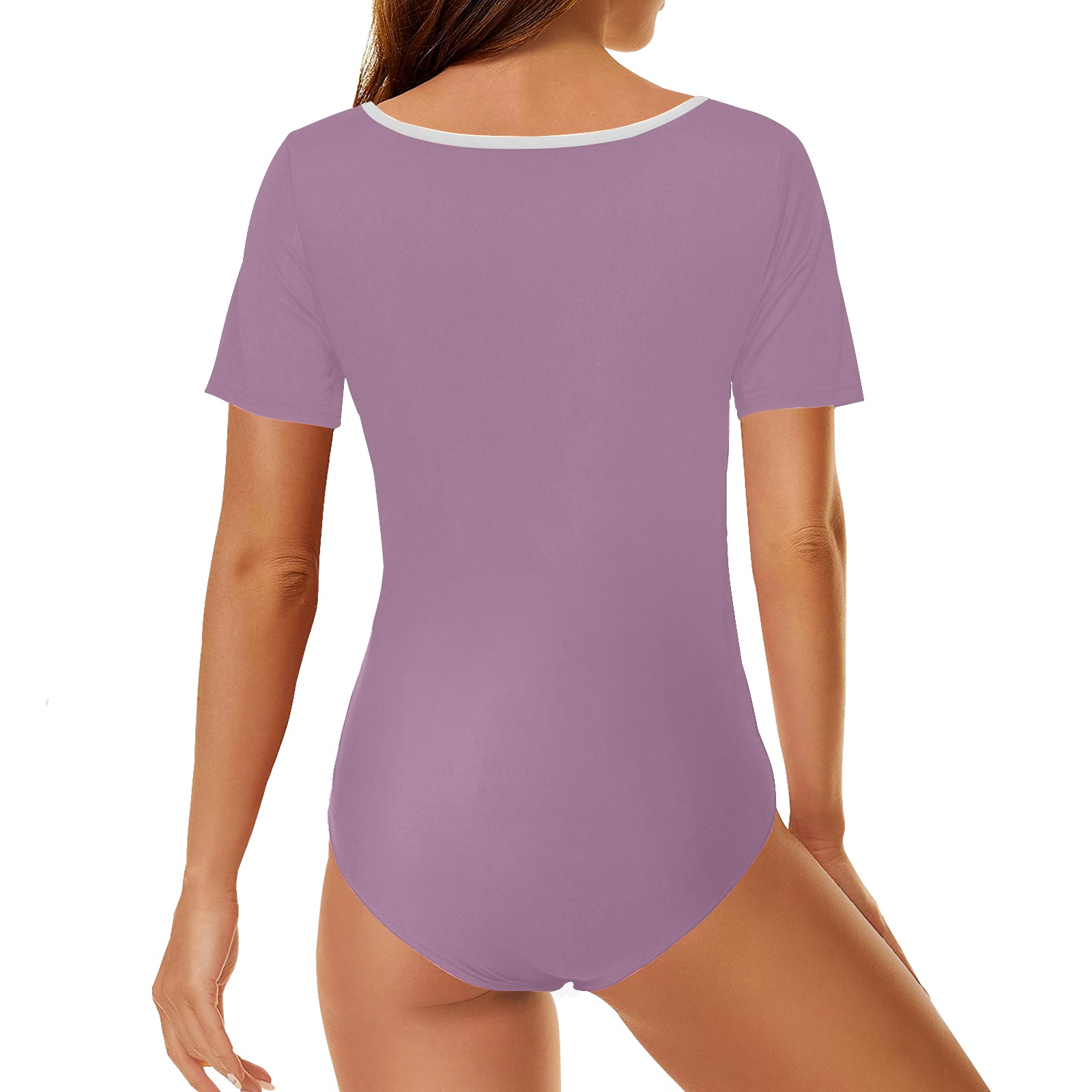 color mauve Women's Short Sleeve Bodysuit
