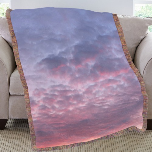 Morning Purple Sunrise Collection Ultra-Soft Fringe Blanket 60"x80" (Mixed Green)