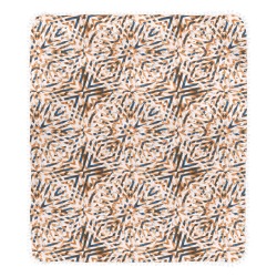 Geometric vintage mosaic 23 Pom Pom Fringe Blanket 60"x80"