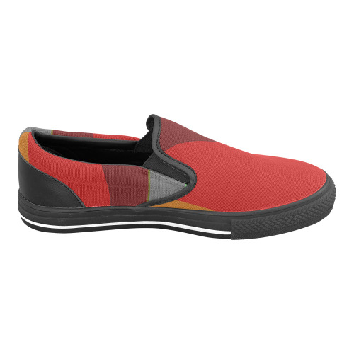 Colorful Abstract 118 Women's Slip-on Canvas Shoes (Model 019)