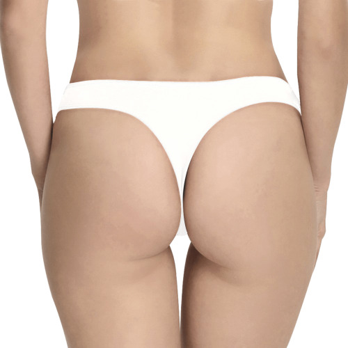 WHITE Women's All Over Print Thongs (Model L30)