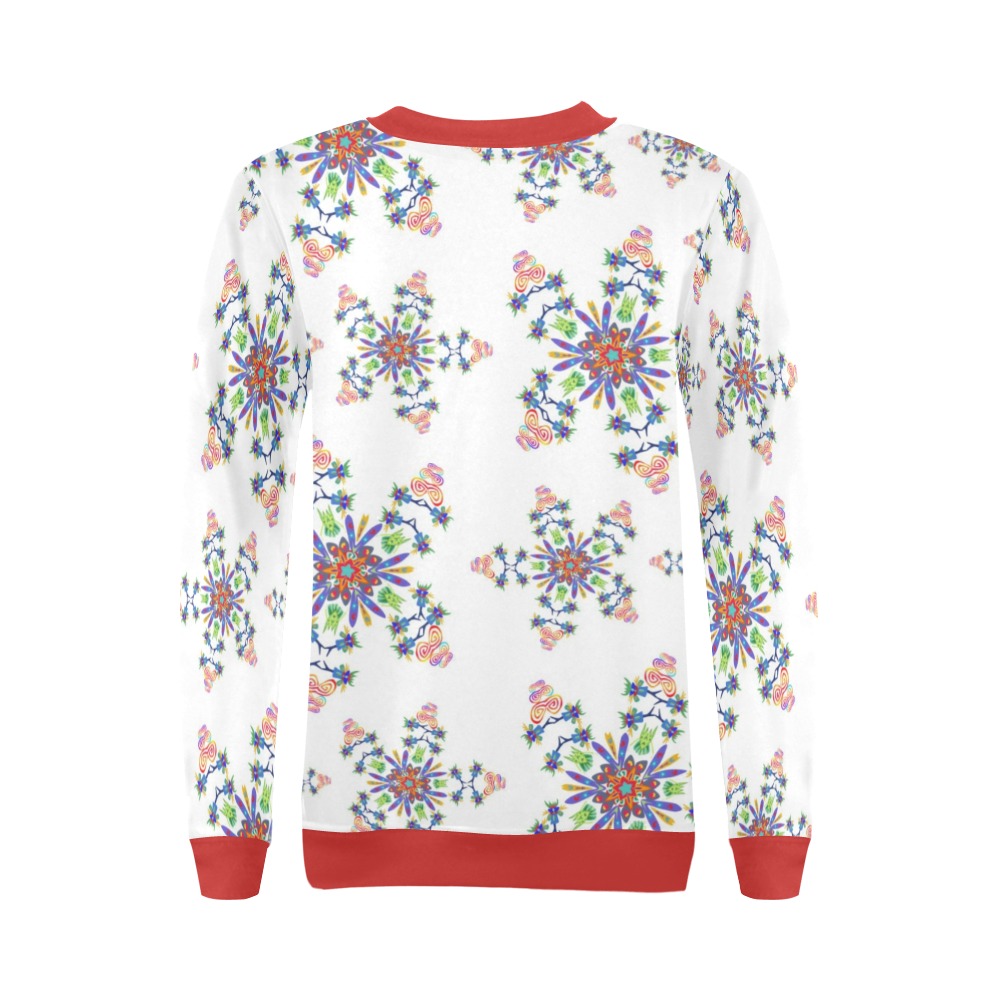 Bio Astral Florals All Over Print Crewneck Sweatshirt for Women (Model H18)