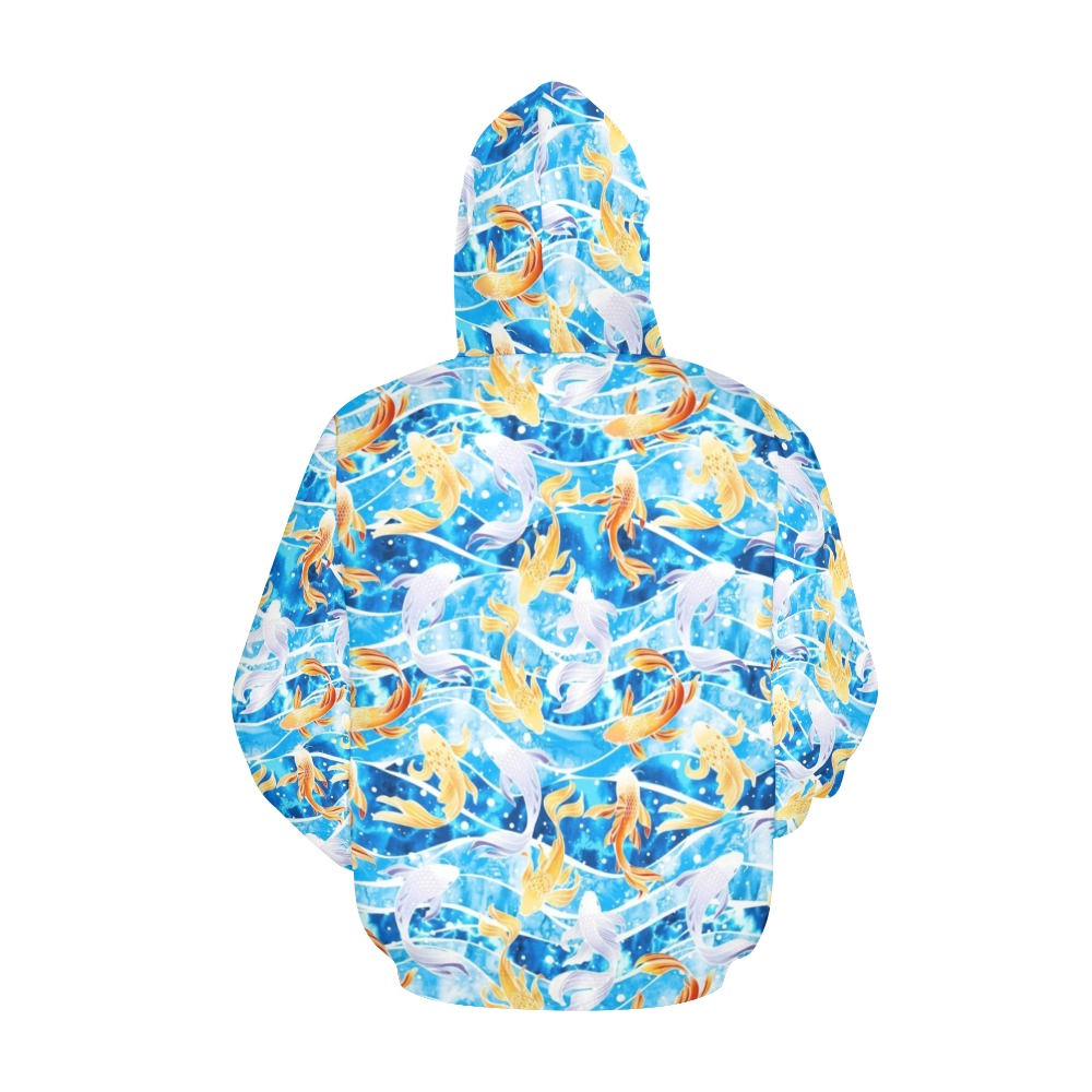 KOI FISH 001 All Over Print Hoodie for Women (USA Size) (Model H13)