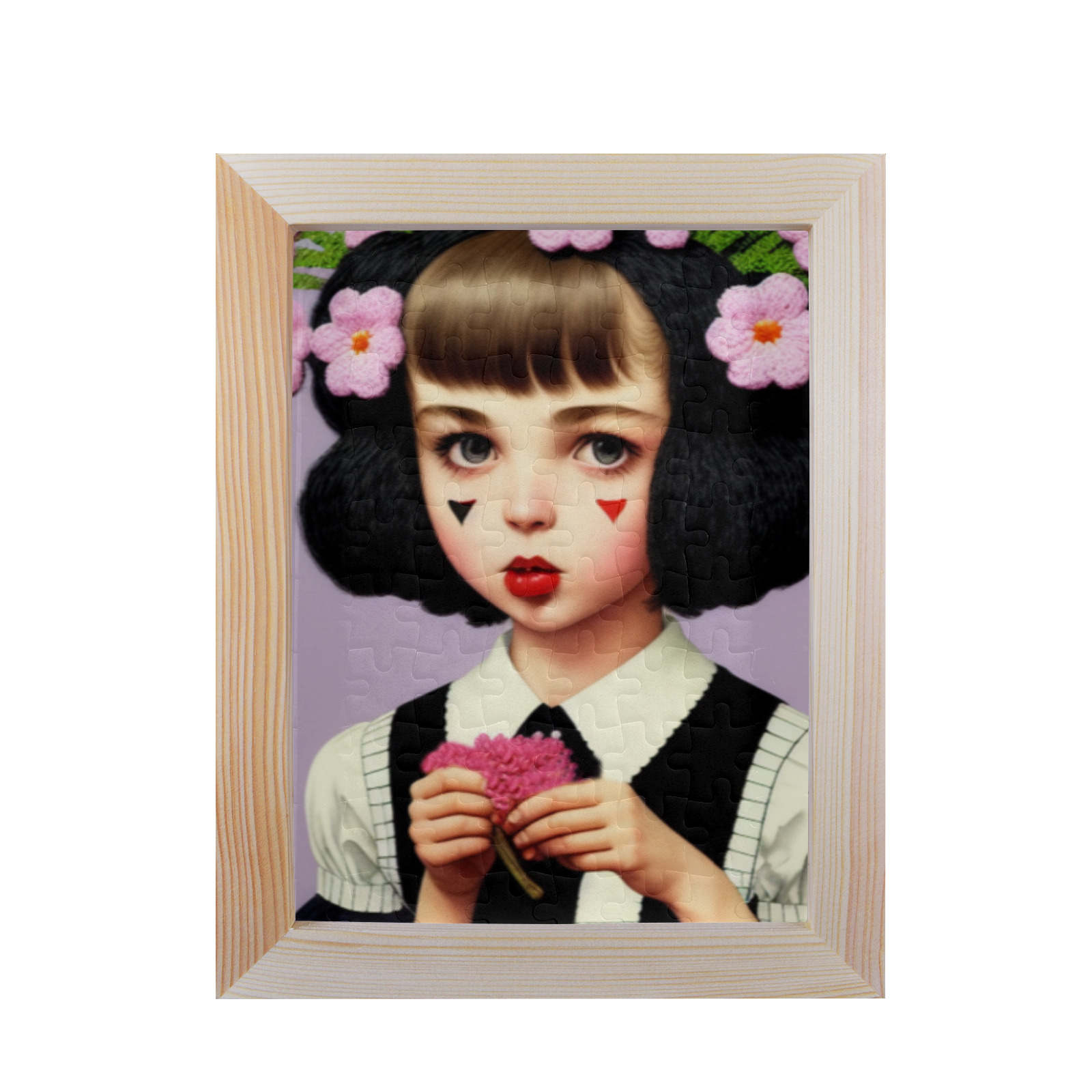 gothic girl with lipstick 64 80-Piece Puzzle Frame 7"x 9"
