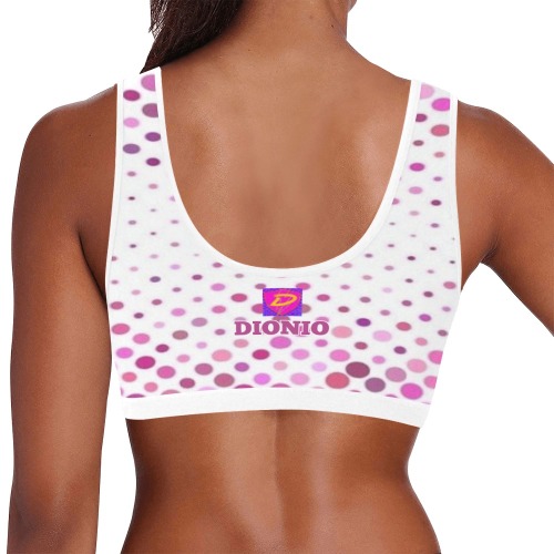 DIONIO Clothing - Ladies' Spotted Pink Glamour Sports Bra Women's All Over Print Sports Bra (Model T52)