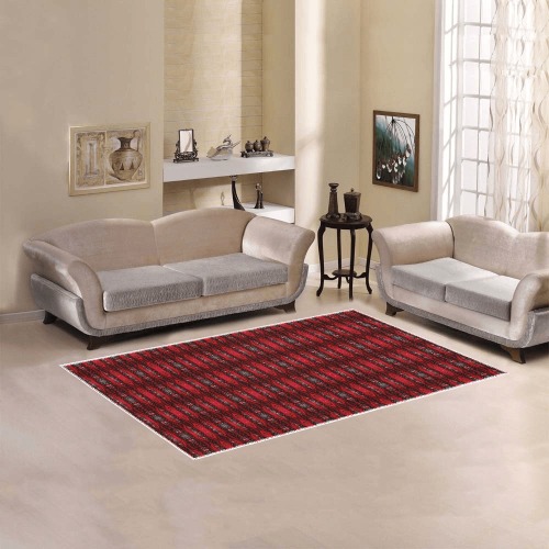 red and black intricate repeating Area Rug 5'x3'3''