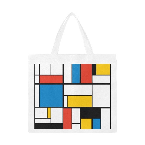 Mondrian De Stijl Modern Canvas Tote Bag/Large (Model 1702)