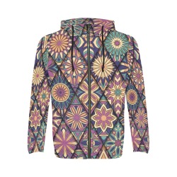 Abstract mandala All Over Print Full Zip Hoodie for Men (Model H14)