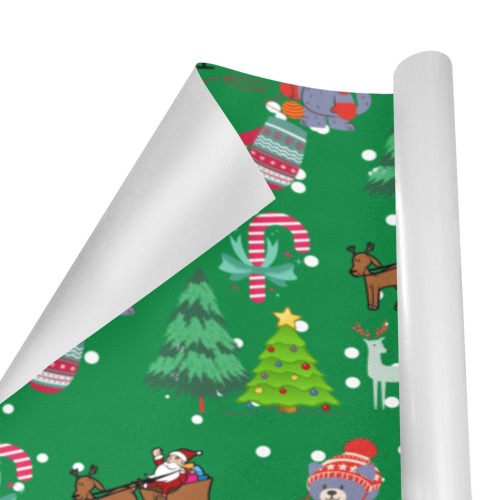 christmas design with green Gift Wrapping Paper 58"x 23" (2 Rolls)
