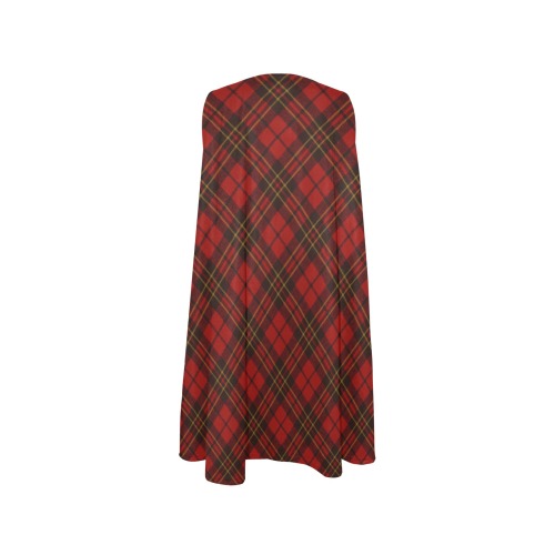 Red tartan plaid winter Christmas pattern holidays Sleeveless A-Line Pocket Dress (Model D57)
