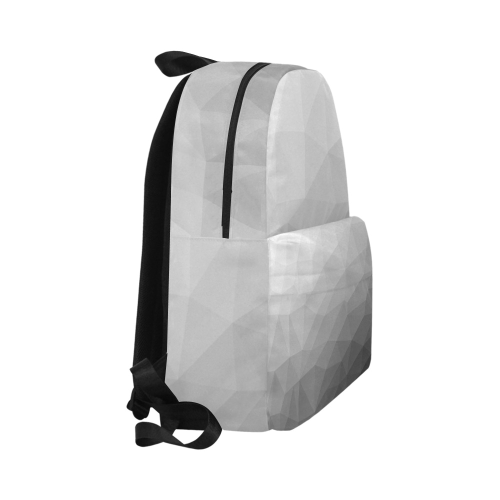 Grey Gradient Geometric Mesh Pattern Unisex Classic Backpack (Model 1673)