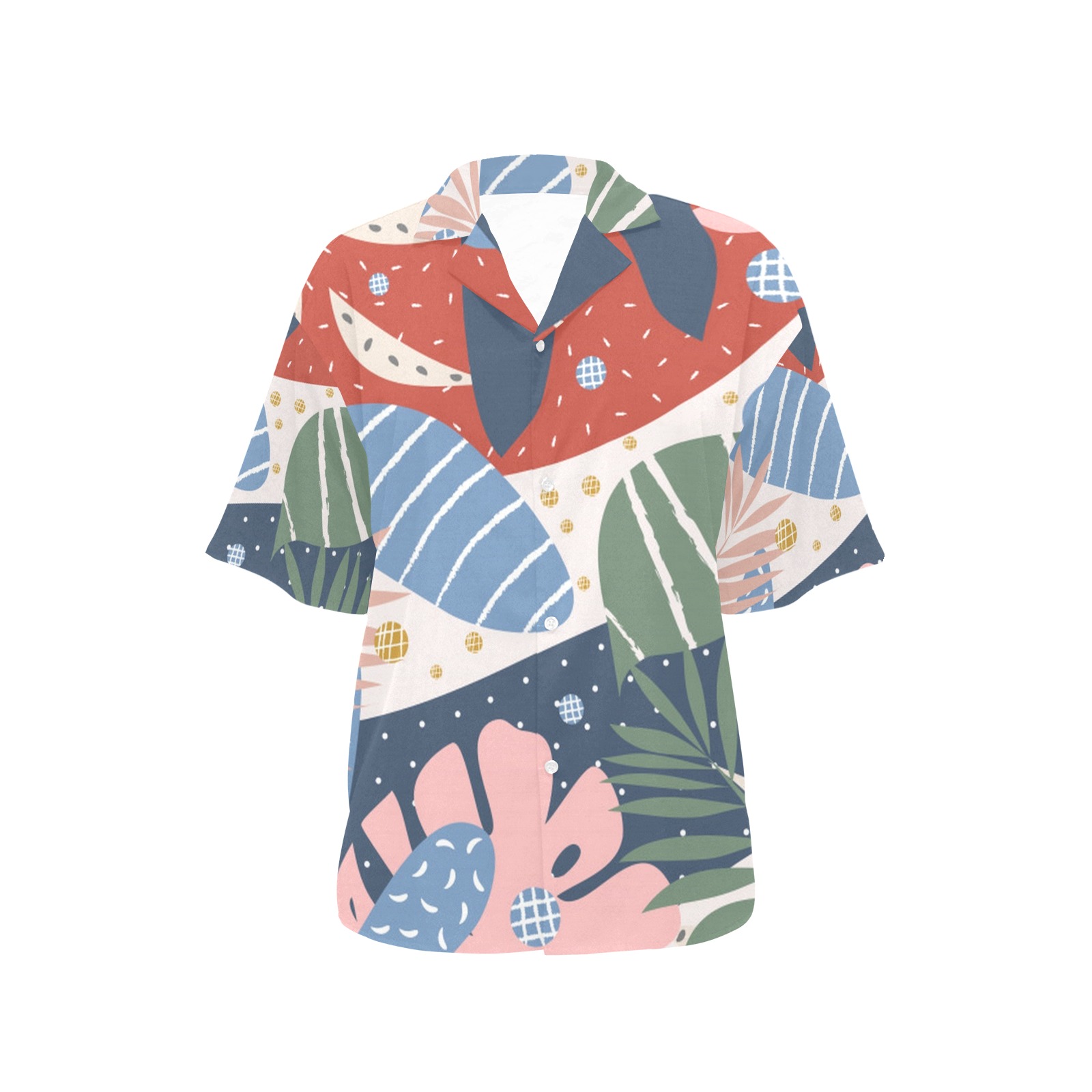 Colorful Tropical Pattern (5) All Over Print Hawaiian Shirt for Women (Model T58)