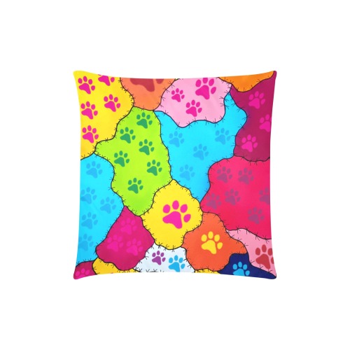 Dog paws Custom Zippered Pillow Cases 18"x18" (Two Sides)