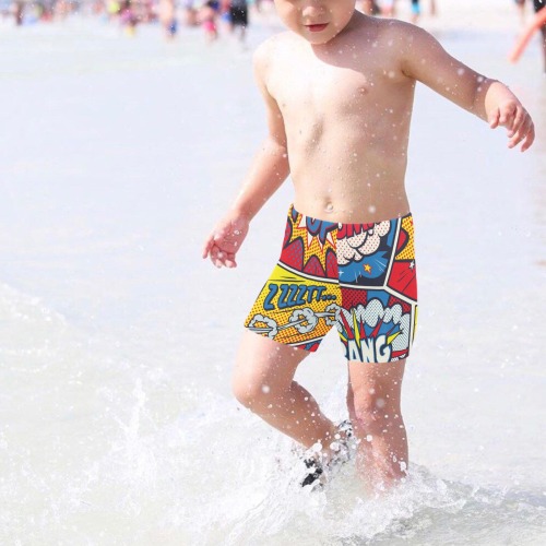 Abstract Retro Pop Little Boys' Swimming Trunks (Model L57)