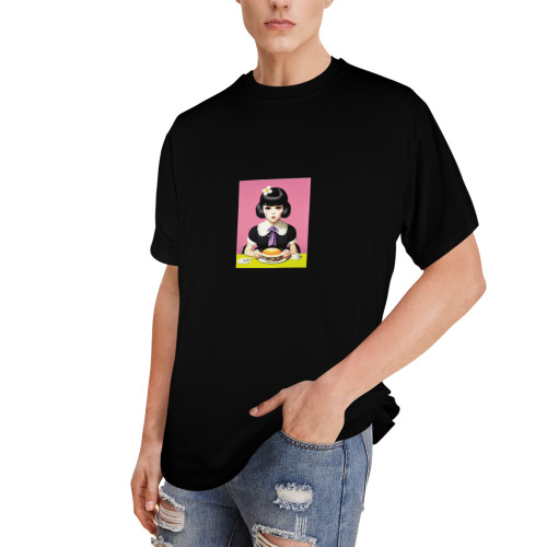 gothic girl with lipstick 67 Men's Glow in the Dark T-shirt (Front Printing)